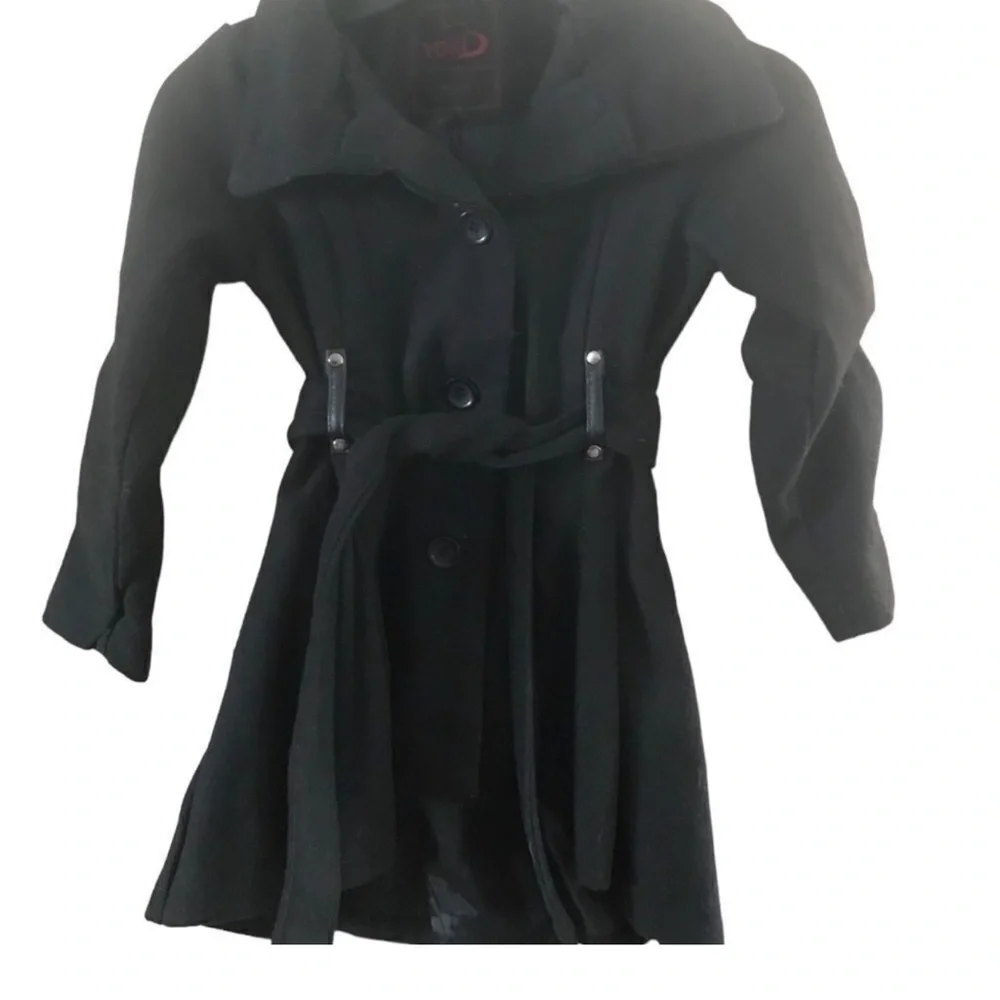 Yoki Classic Black Pea Coat for Kids